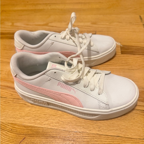 Puma Shoes - Puma White and Soft Pink Casual Sneakers